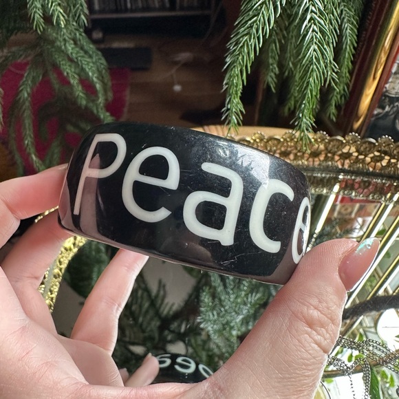 Vintage y2K Mall Rat Starter Pack Yin Yang Necklace Peace Bangle Bracelet Set - Picture 3 of 7